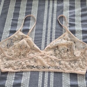 INC International Concepts Floral Lace Bralette in Cream